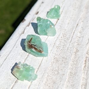 Small to Medium sized Green Calcite stones (4 count) HEART CHAKRA STONE